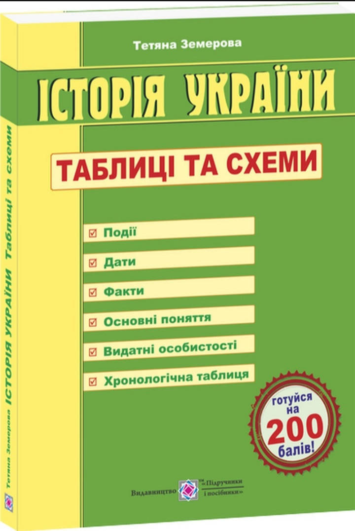 

ЗНО Історія України, Таблиці та схеми, Земерова Т.ПіП укр, єПідтримка.