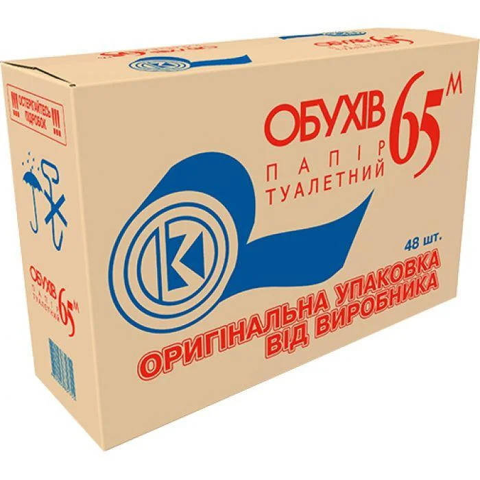 

Туалетная бумага Обухов 65 м серая в коробке арт. 0905 (48шт), Серый