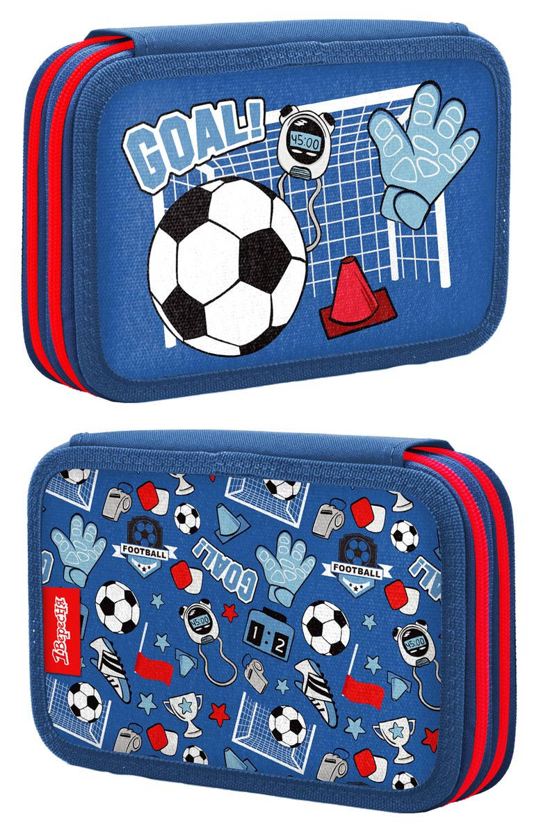 

Пенал твердый 1Вересня двойной HP-01 Football синий (532985)