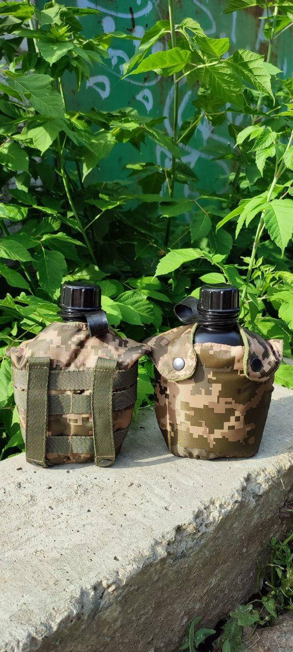 

Фляга армейская походная формат НАТО с чехлом объем 780 мл. (АА - 101)