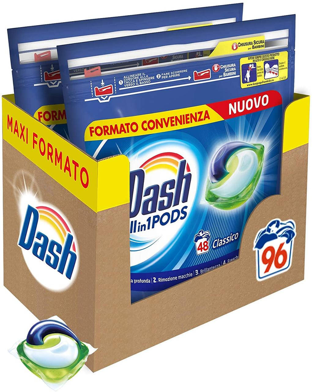 

Капсулы для стирки универсального белья Dash Classico 3 в 1 96 шт
