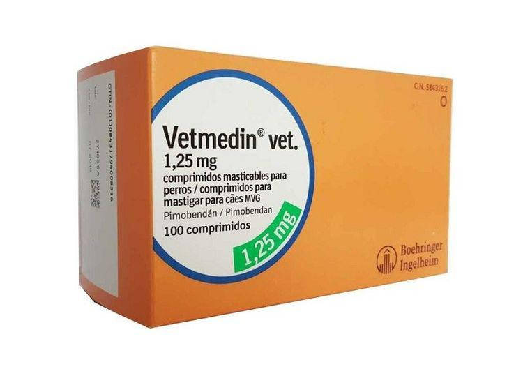

ВЕТМЕДИН 1,25 мг 100 таб. (VETMEDIN 1,25 mg 100 tab.)