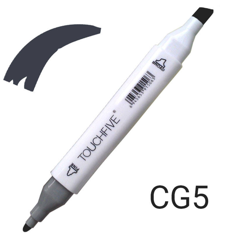 

Маркер двосторонній TouchFive № CG5 Cool Grey (Прохолодно сірий) (TF2209-CG5), Серый