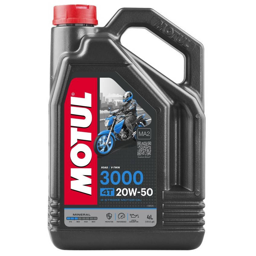 

Масло для 4-х тактных двигателей минеральное MOTUL 3000 4T SAE 20W50 4 л (107319/837041)