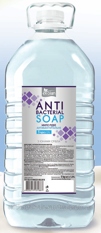 

Ekolan рідке мило 5л антибактеріальне