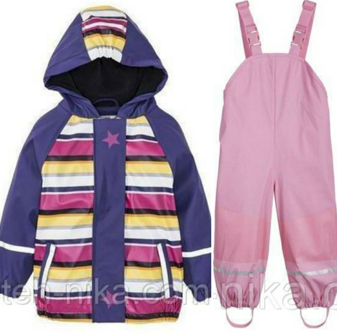 

Костюм для девочки водонепроницаемый разноцветный в полоску Lupilu р.110/116, 122/128, Фиолетовый