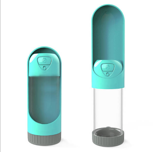 

Портативная поилка для собак Els Pet 300 мл, походная бутылка со шнурком, Бирюзовый