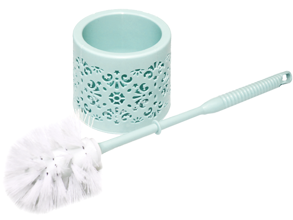 

Ершик для унитаза пластмассовый с подставкой и крючком 32см:Голубой