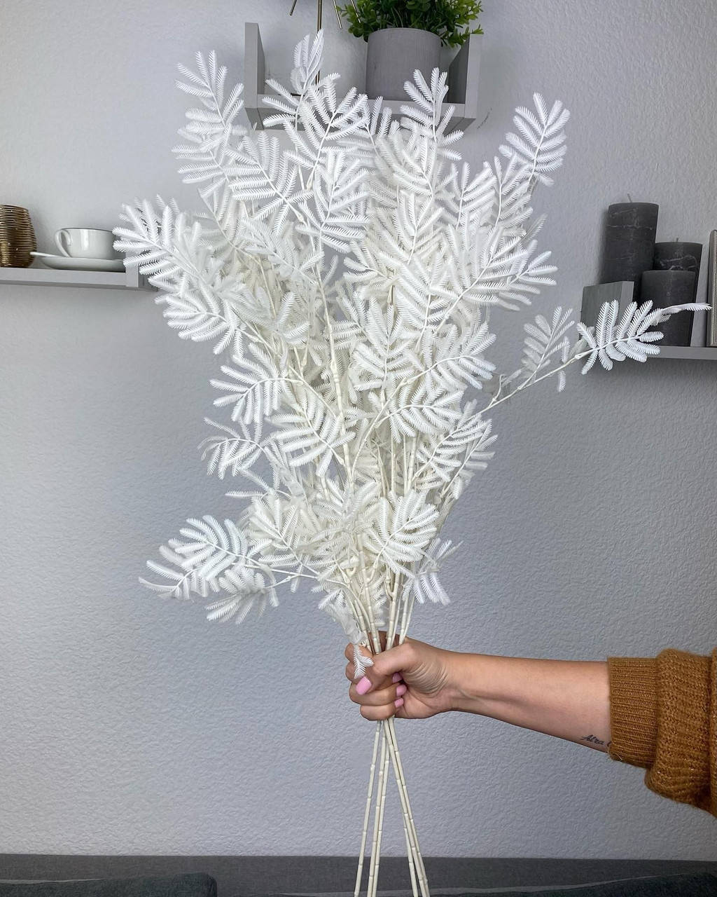 

Декоративная ветка, 105 см, белый, 492