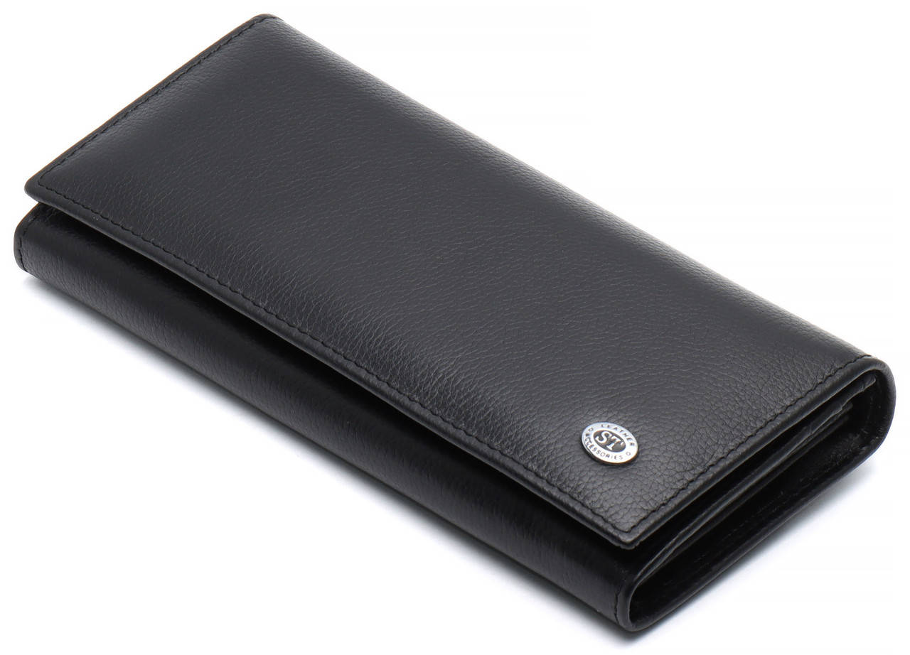 

Черный классический кошелек из натуральной кожи ST Leather ST014