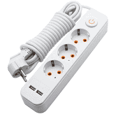 

Удлинитель белый 3 гнезда 5м с 2*USB (2100mA) с/з 5x1.0mm макс. 3500W с кнопкой Lemanso / LMK71007