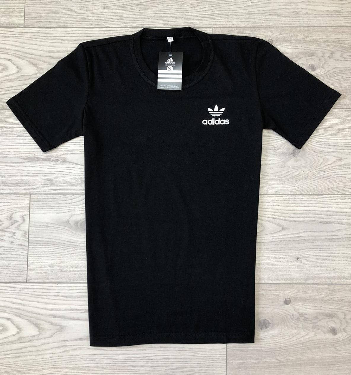 

Мужская футболка Adidas хлопковая летняя Адидас черная