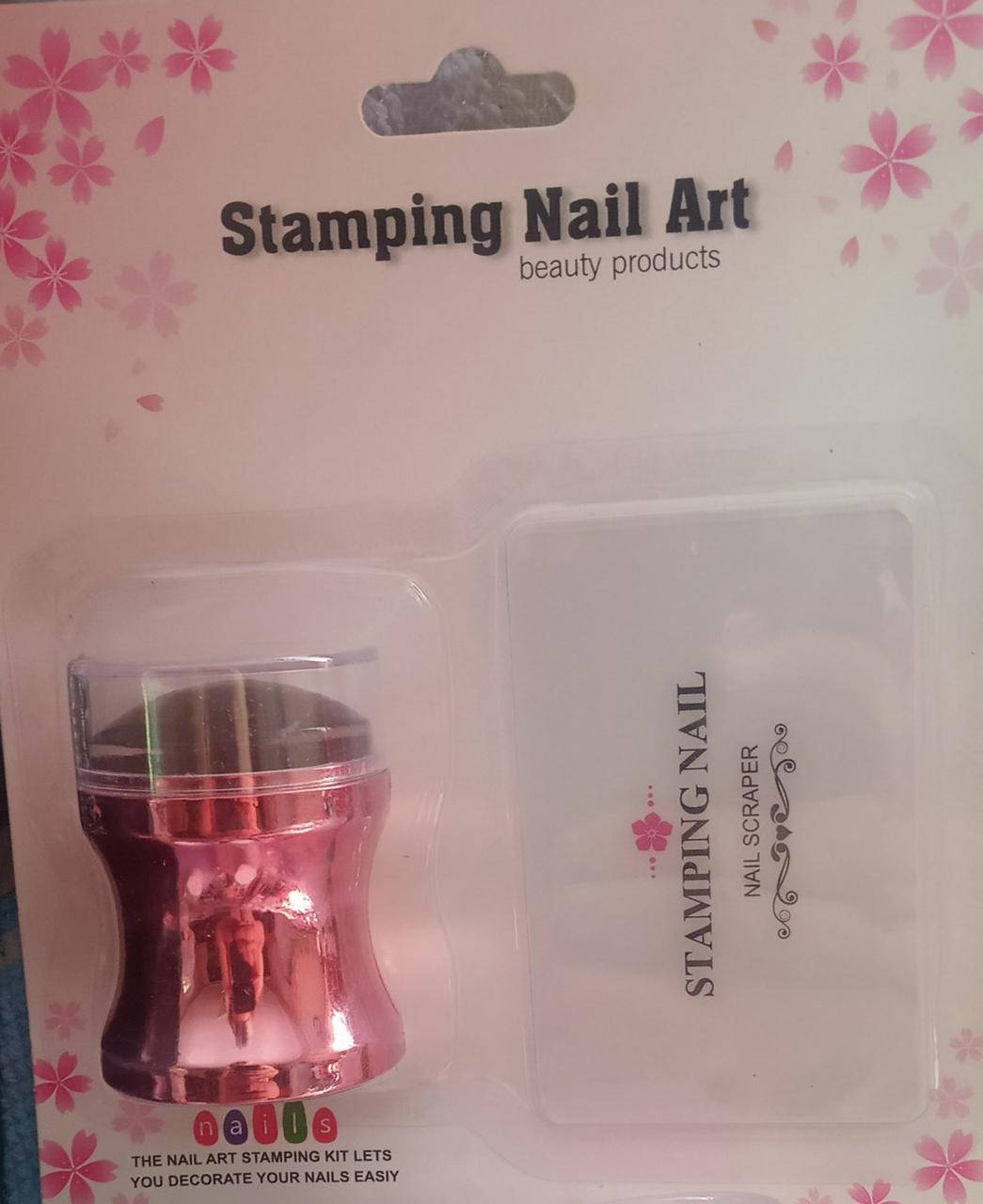 

НАБОР ДЛЯ СТЕМПИНГА РОЗОВЫЙ ШТАМП И СКРАПЕР STAMPING NAILL ART
