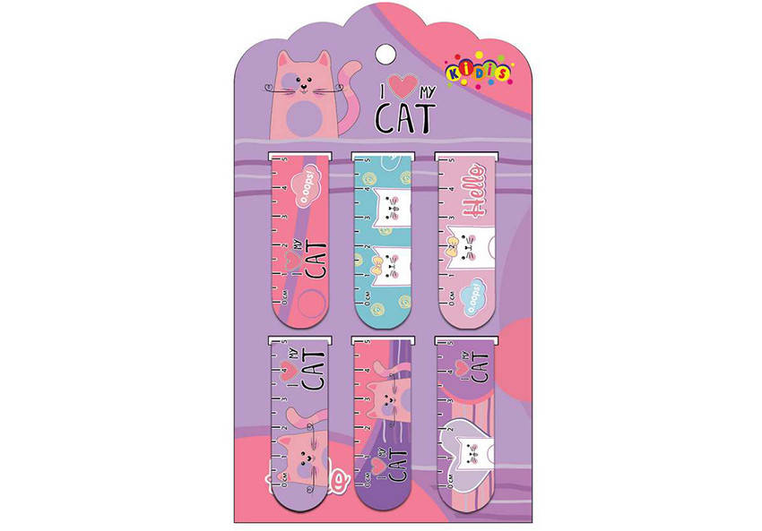 

Закладка магнітна My cat, на планшеті 6 шт, Kidis, Фиолетовый