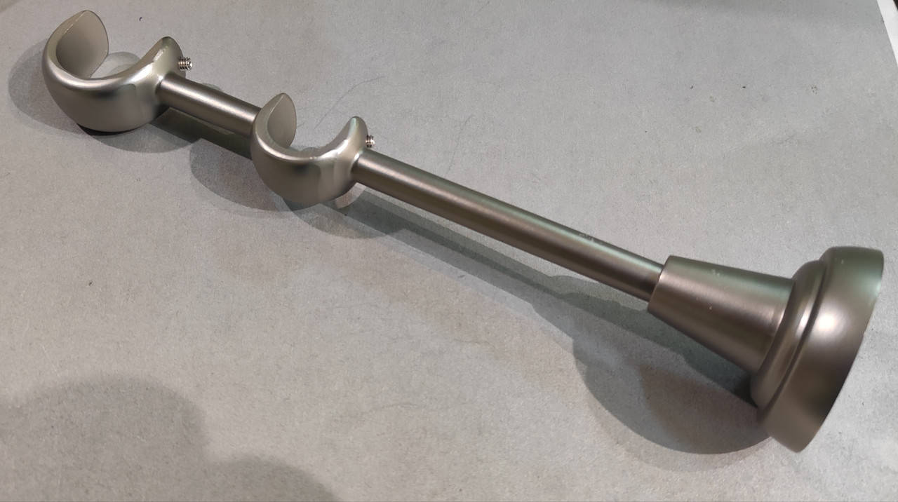 

Кронштейн / Держатель карниза для штор открытый двойной 25+19мм Сатин никель