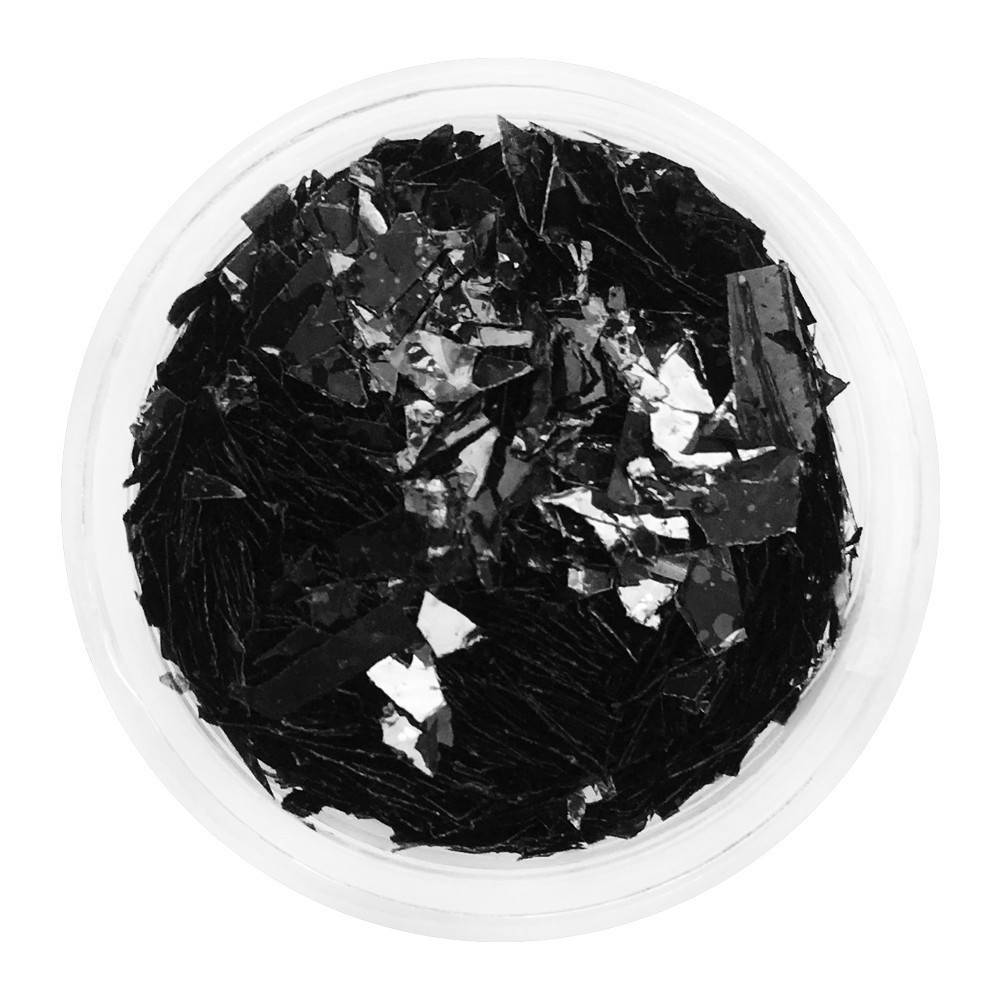 

Черная слюда для ногтей в баночке. Слюда золото для маникюра., Черный