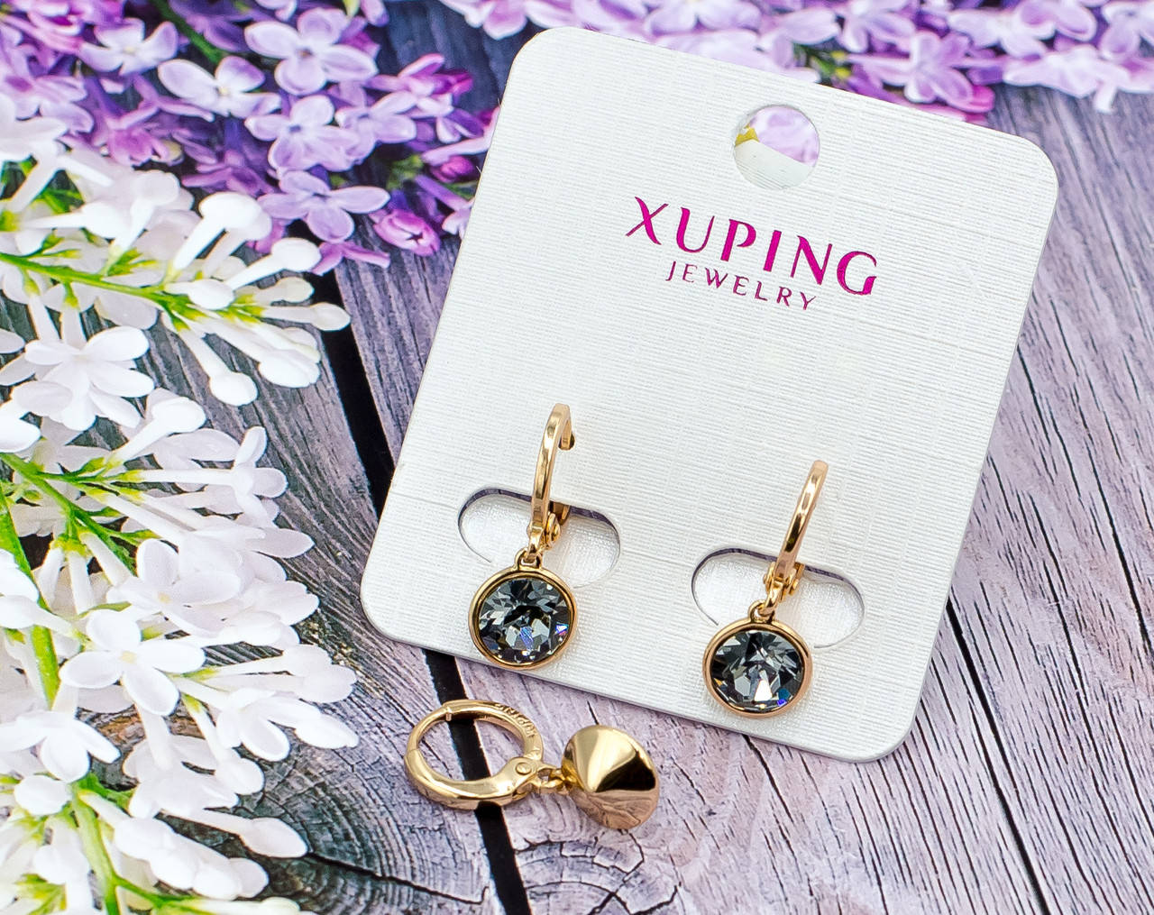 

Серьги Xuping с кристаллами Swarovski - позолота 18К.