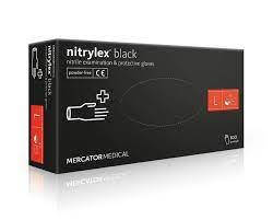 

Нитриловые перчатки Mercator Medical Nitrylex black,  (8-9), черные, 100 шт, Черный