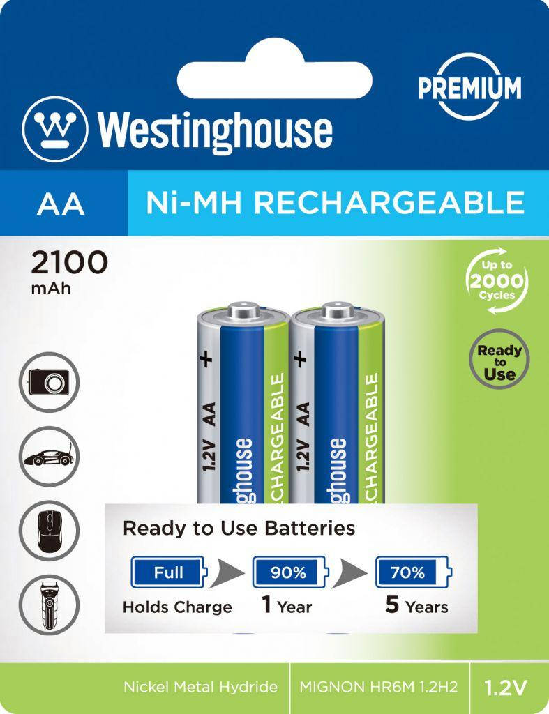 

Аккумулятор Westinghouse PREMIUM AA / HR6M 1.2V 2100mAH Ni-Mh (2шт)