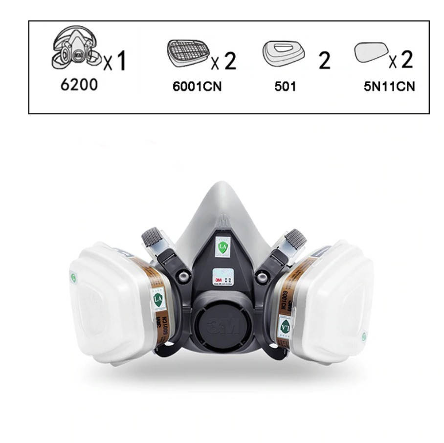 

3М 6200 (М) Маска Резиновая в Сборе с Угольным Фильтром Защитная Полумаска от Пыли