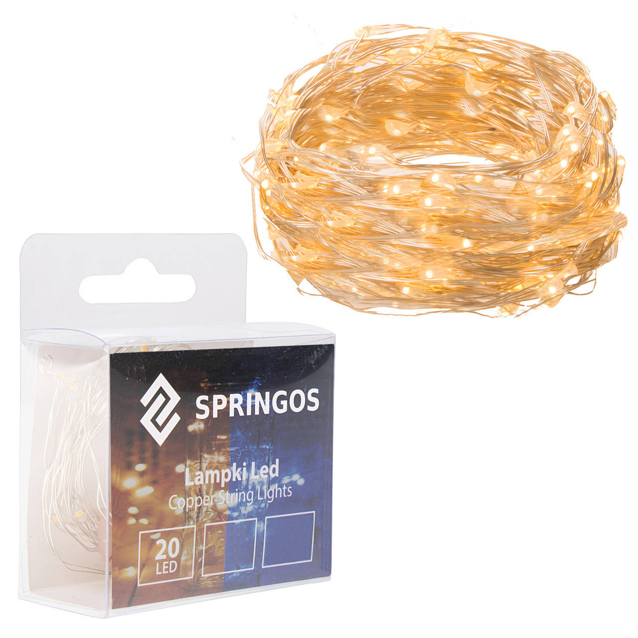 

Гирлянда на батарейках Springos 1.9 м 20 LED CL0005 Warm White - UkMarket, Белый