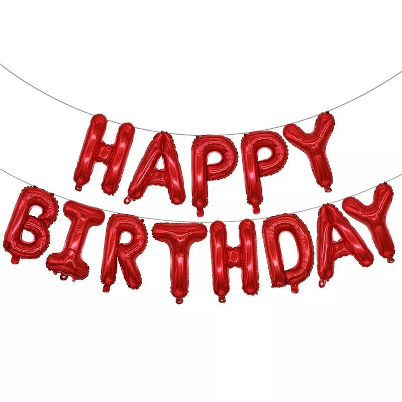 

Фольгированные буквы Happy Birthday КНР (38 см каждая буква) красные, Розовое золото