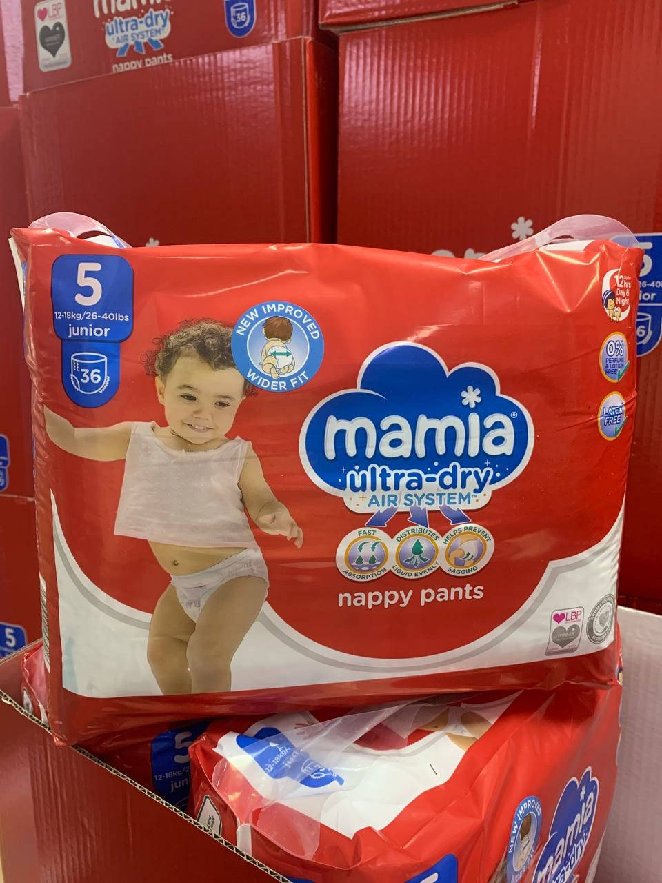 

Подгузники-трусики Mamia 5 (36шт) Англия, Белый