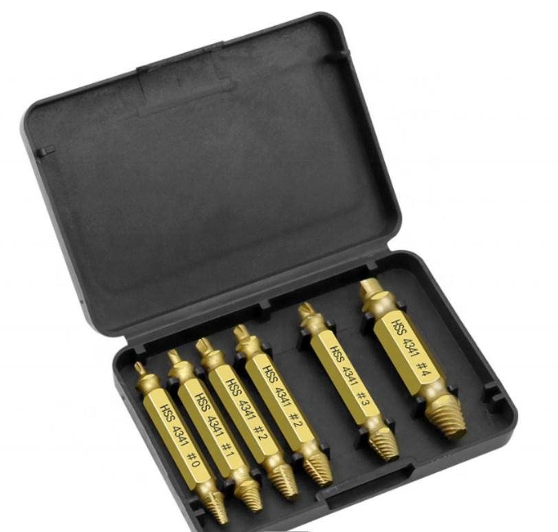 

Набор экстракторов для удаления шурупов 2-12 мм 6 шт., титановое покрытие, отвертки для сломанного болта