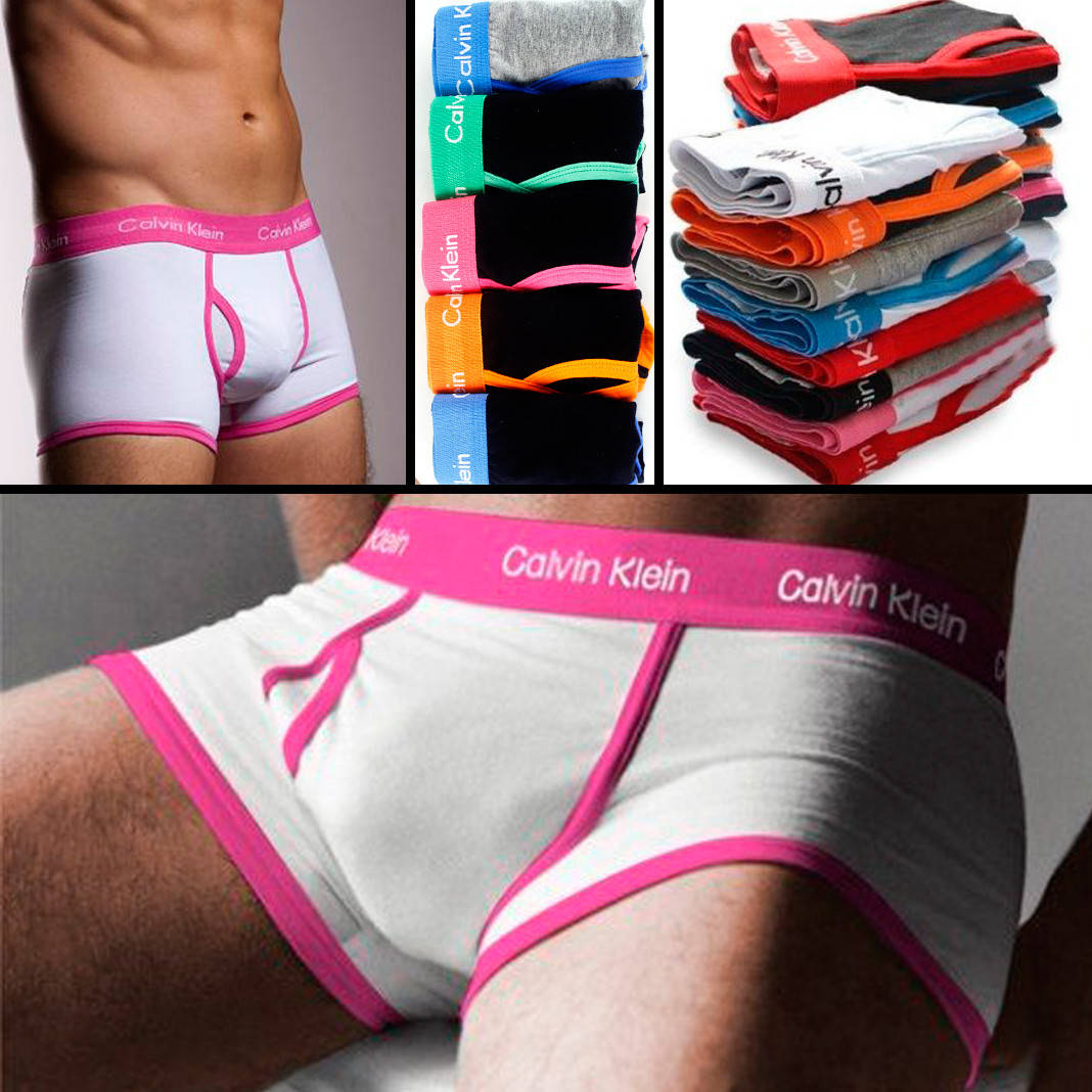 

Боксеры мужские Calvin Klein 365 collection - размер М - білий з розовим, Белый