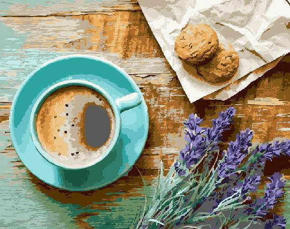 

Картина по номерам Кофе и букет лаванды (BK-GX21514) 40 х 50 см (Без коробки)