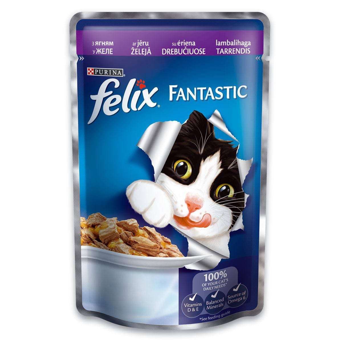 

Purina Felix Fantastic Консервы для кошек с ягненком в желе 85 г
