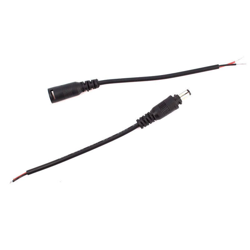

Комплект штекеров питания DC power jack 2.1*5.5mm с фиксатором папа-мама, Черный