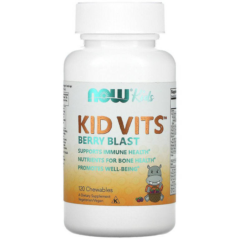 

Мультивитамины для детей NOW Foods "Kid Vits" ягодный вкус (120 жевательных таблеток)