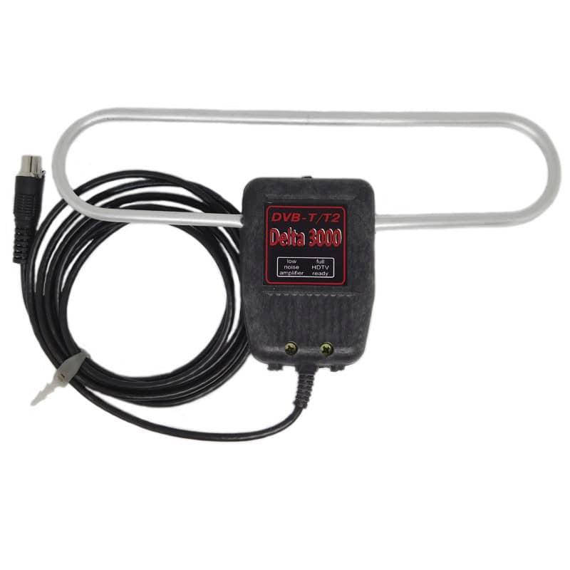 

Антенна DVB-T2 Комнатная DELTA-3000 активная с усилителем 5В 15 дБ, TV-штекер "папа"