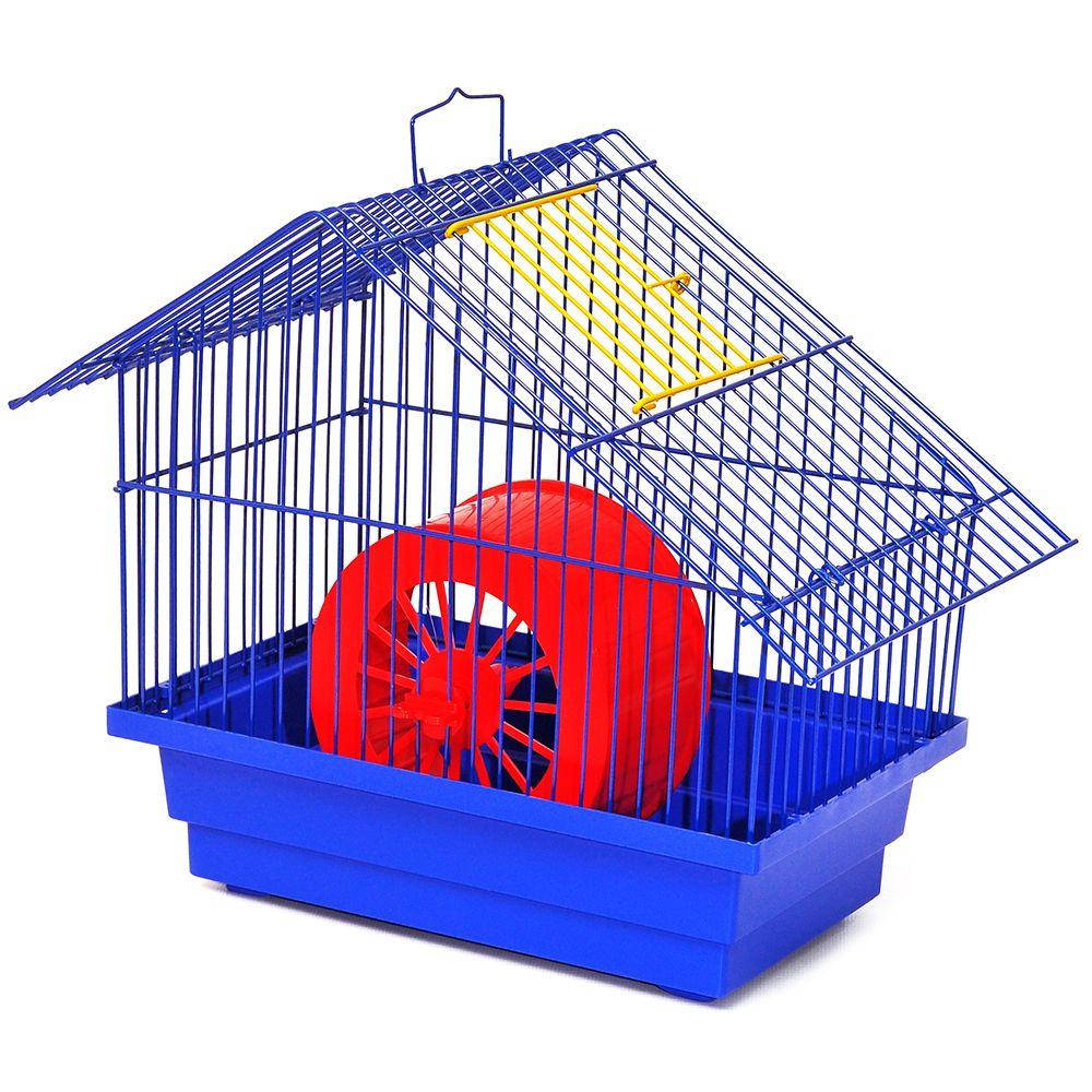 

Клетка для грызунов мелких Лори Домик 29 х 28 х 18 см покрытие краска Синяя, Синий