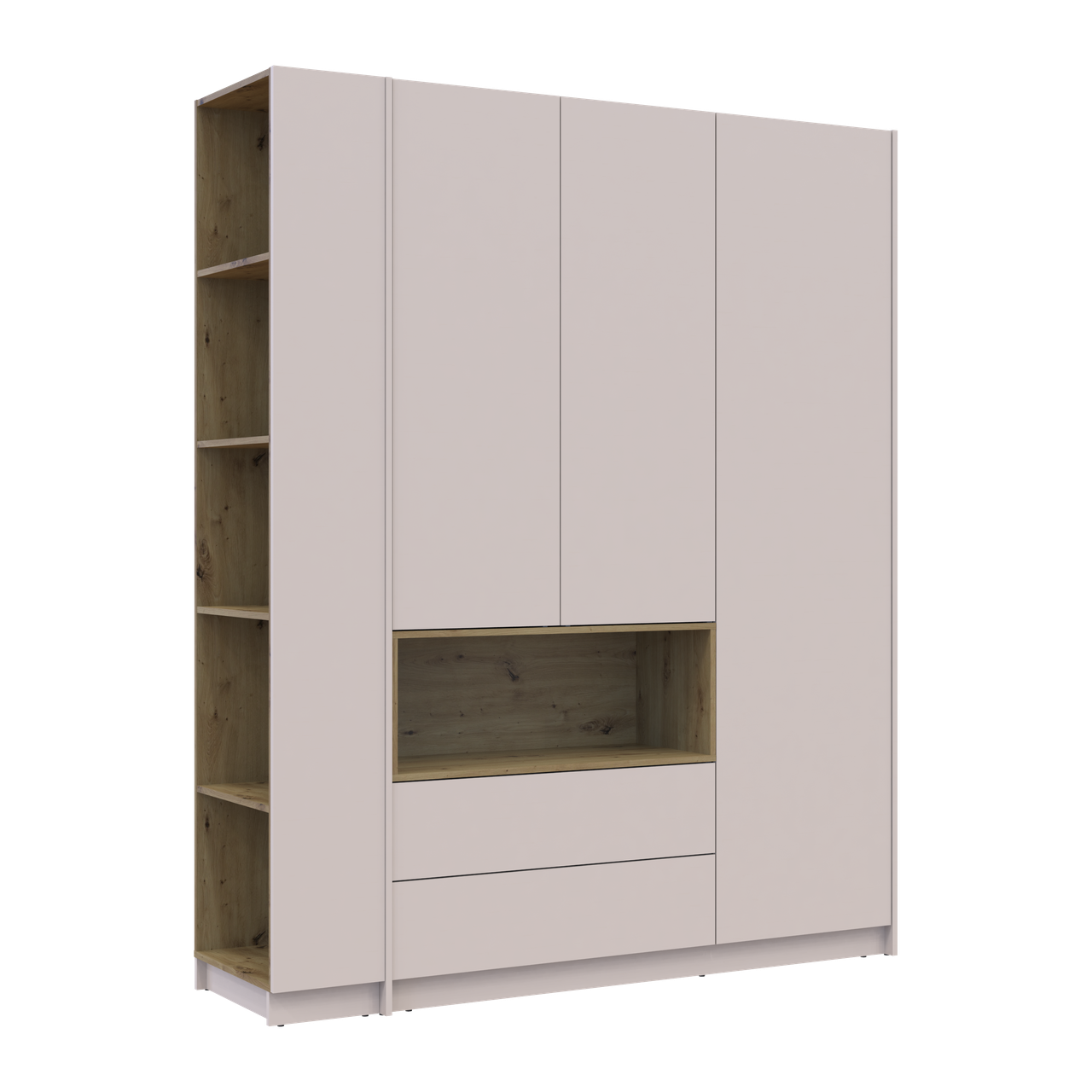 Шафа для одягу з нішею та етажеркою Doros Дейл Кашемір/Дуб Артізан 3 ДСП 178х52х220 (44900338) 6