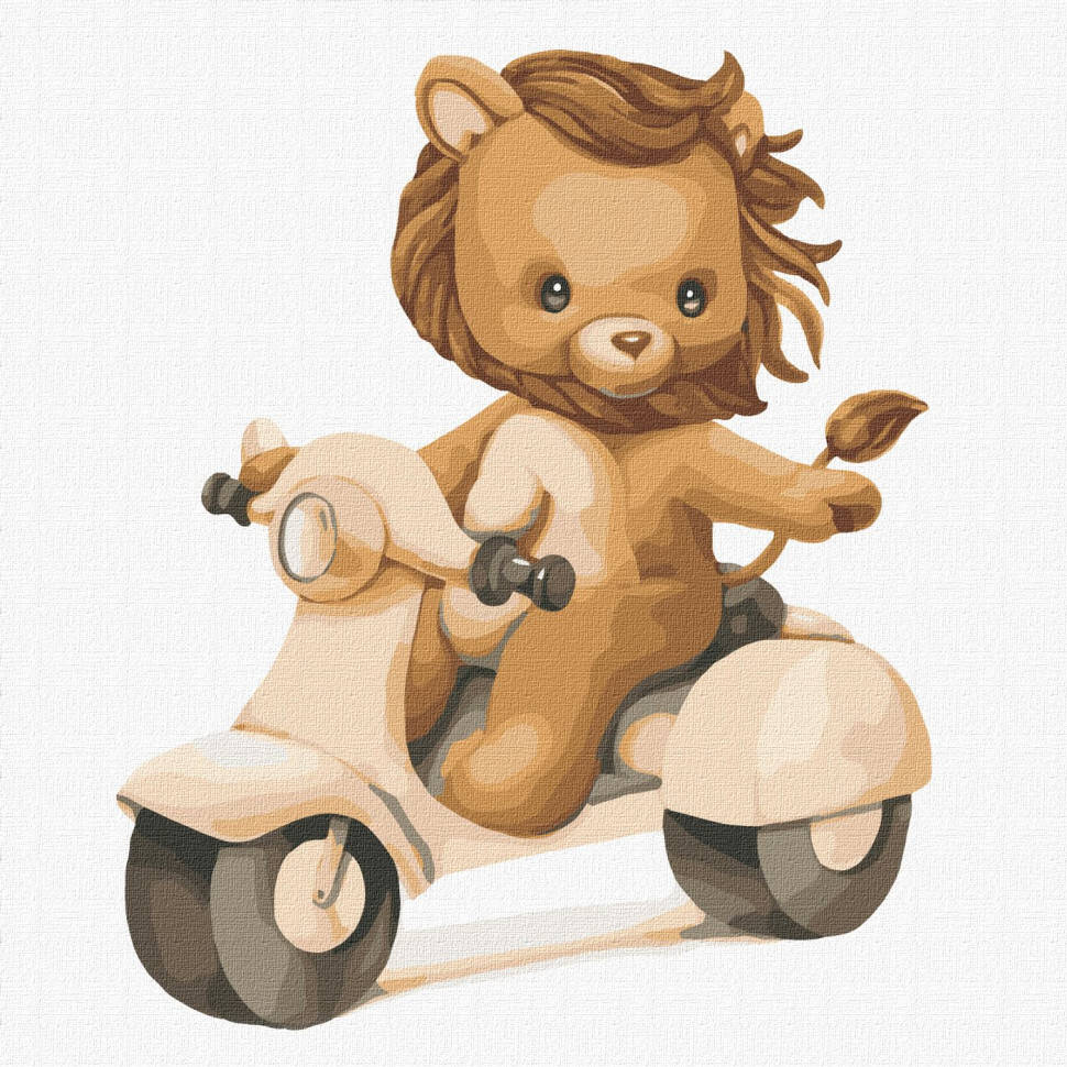 

Картина по номерам медведь 30х30 см Идейка KHO2395 "Будущий байкер" для детей