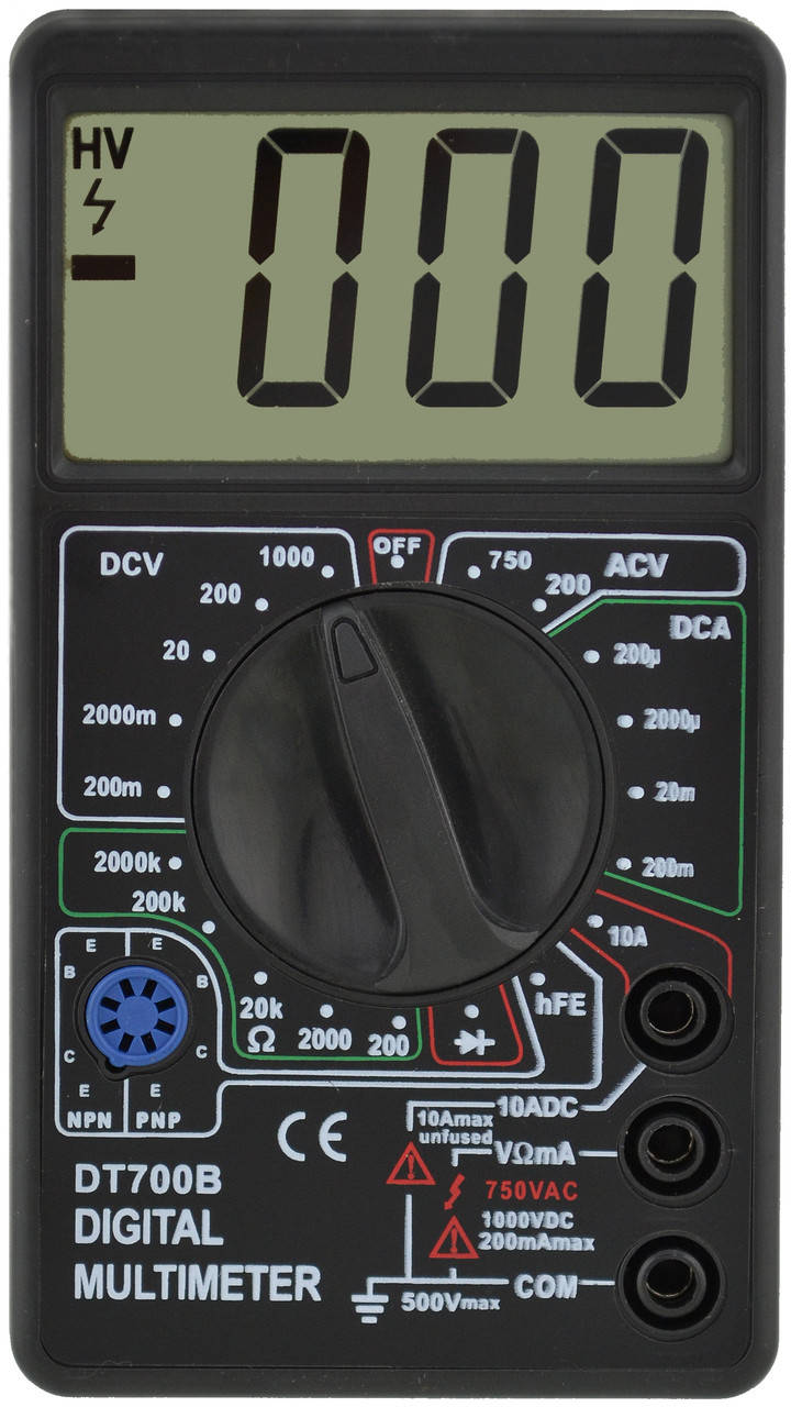 

Цифровой портативный мультиметр (тестер) DT700B Black (2602)