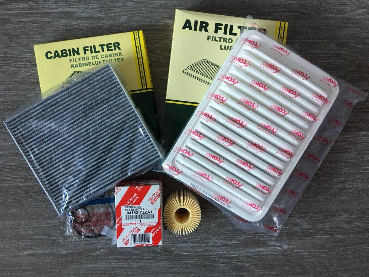 

Комплект фильтров Toyota Camry 50 (55) 2.5i (фильтр масляный, воздушный, салона) Тойота Камри 50