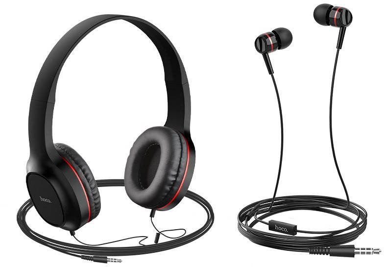 

Наушники Hoco W24 (2 в 1) Black-Red