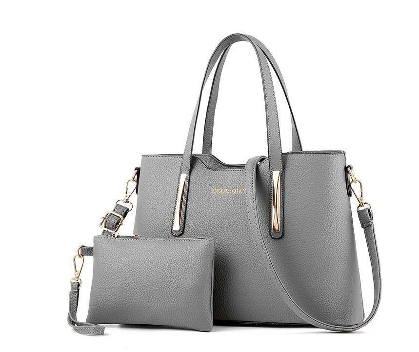 

7098 Сумка женская Эко кожа серый комплект