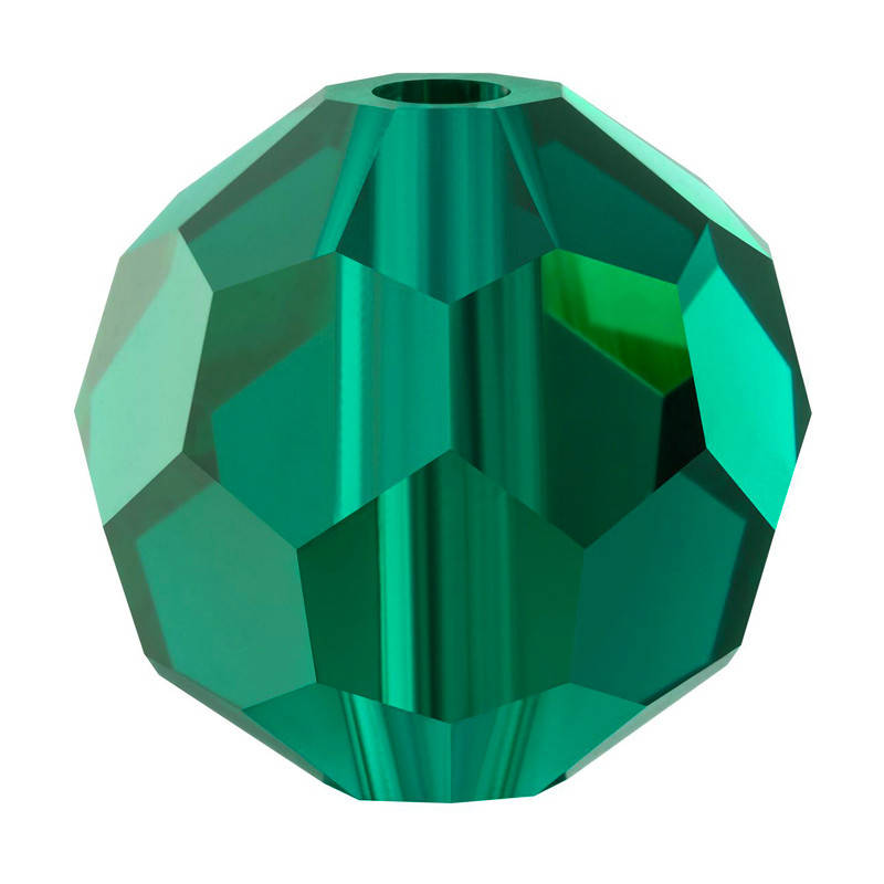 

Круглые хрустальные бусины Preciosa (Чехия)  Emerald, Зелёный