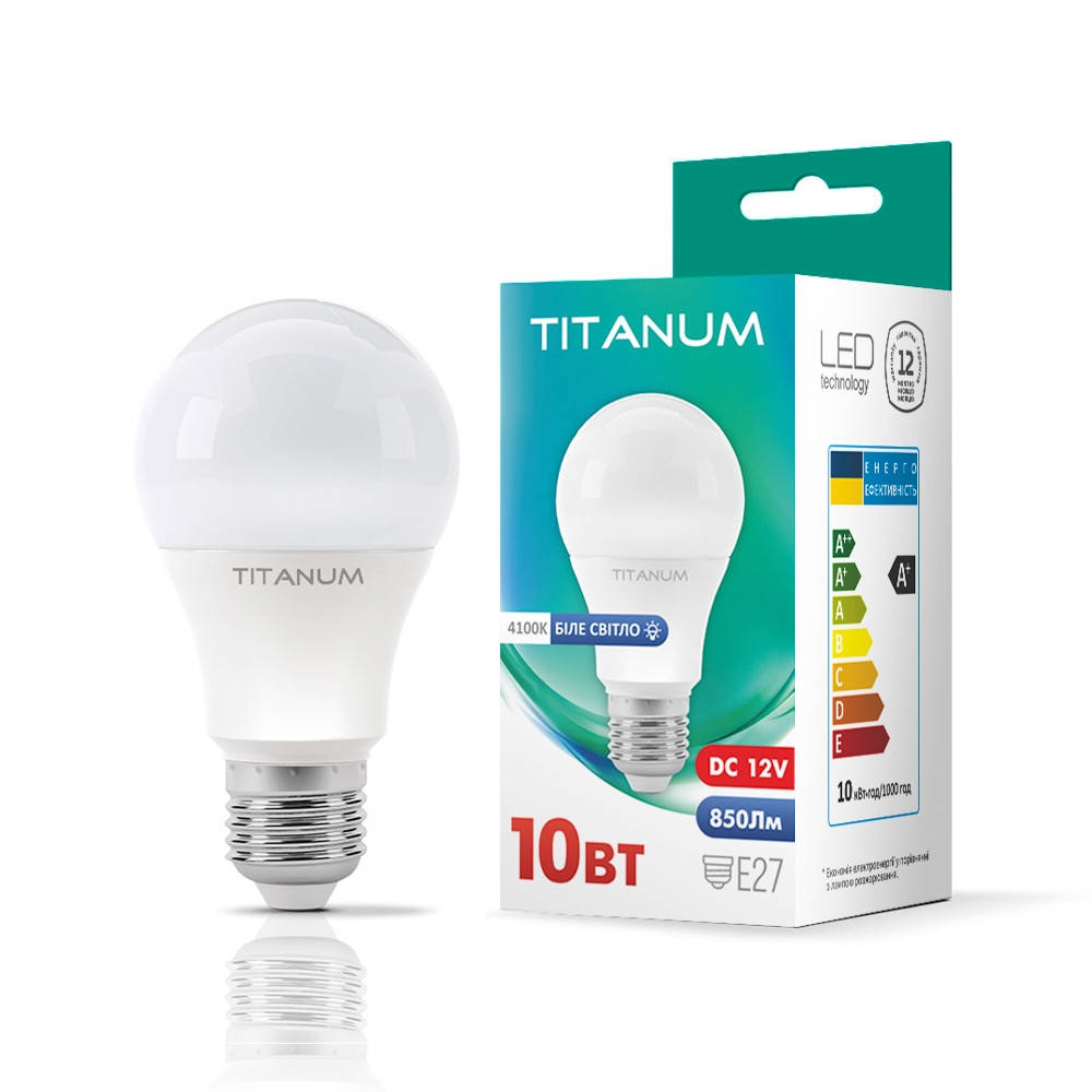 

LED лампа TITANUM A60 12V 10W E27 4100K