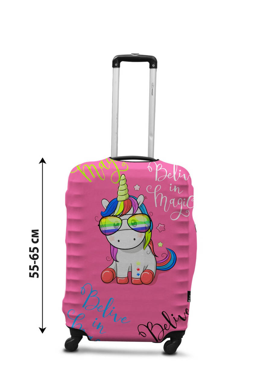

Чехол для чемодана Coverbag единорог M принт 0428