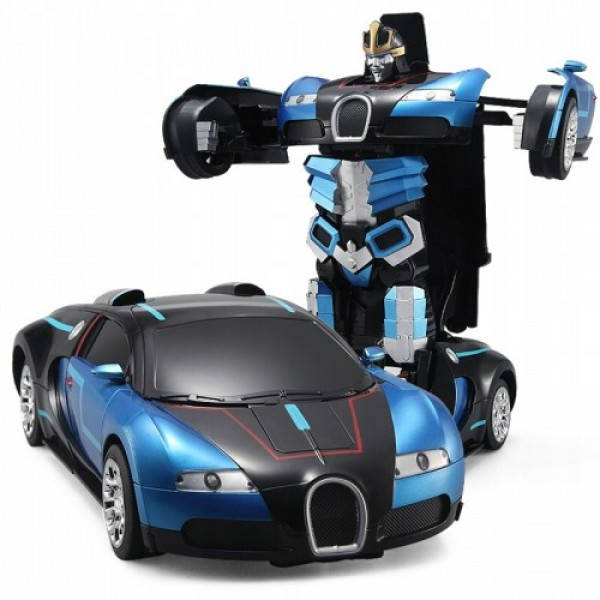 

Машинка трансформер Bugatti Robot Car радиоуправляемая Синяя