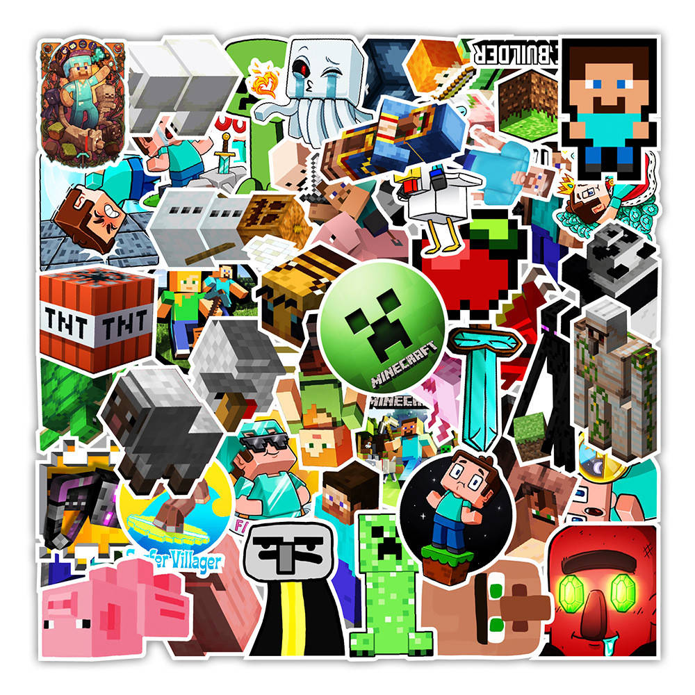 

Набор стикеров Майнкрафт - 50 шт - Виниловые наклейки на ноутбук, авто, велосипед