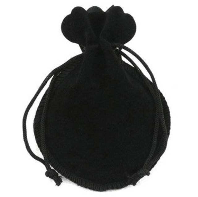 

Черный круглый бархатный мешочек 9 х 12 см