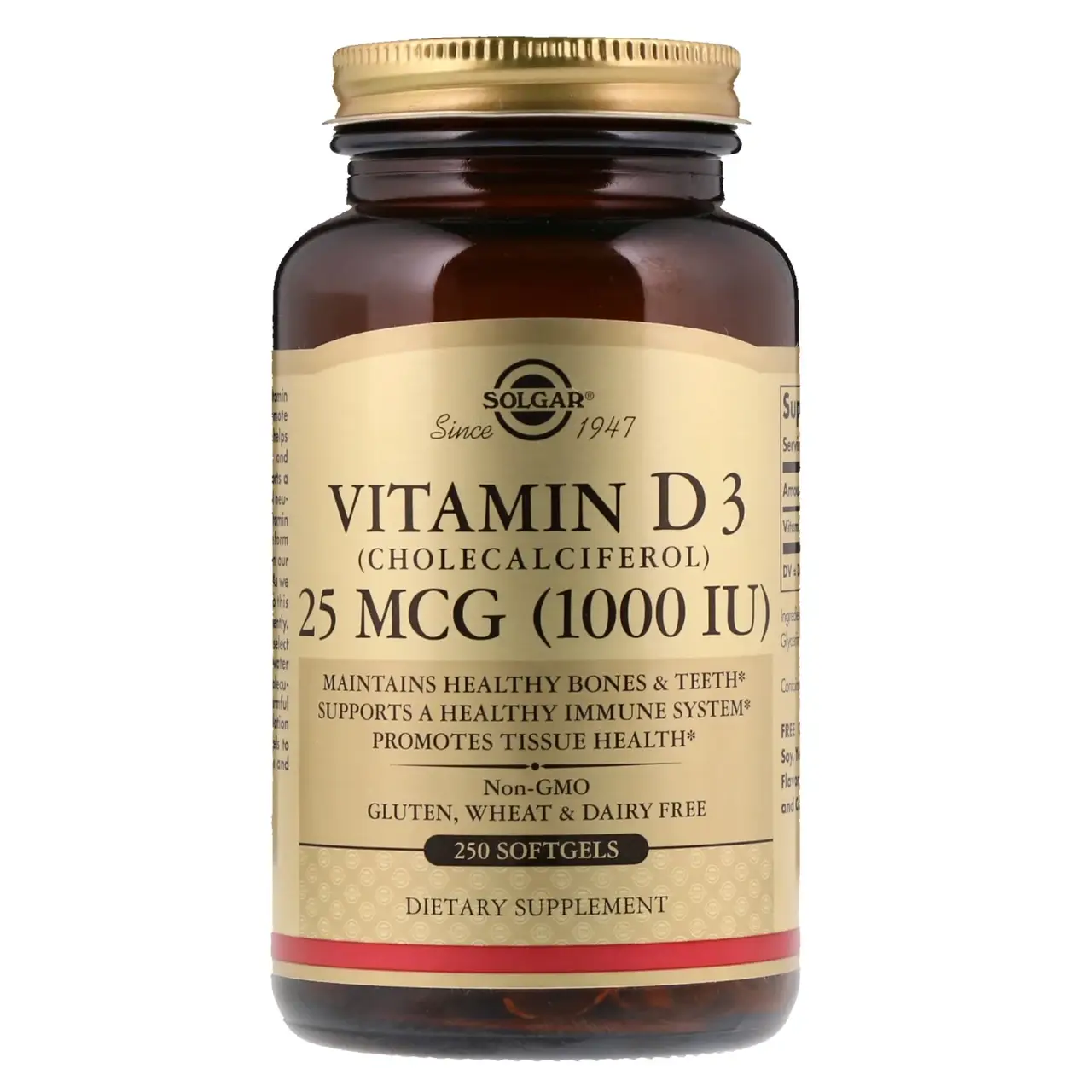 

Натуральный витамин D3 (Vitamin D3) 1000 МЕ 250 капсул
