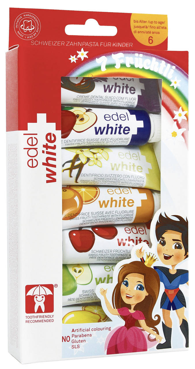 

Детская зубная паста Edel White 7 фруктов 65.8 мл (0-6лет)