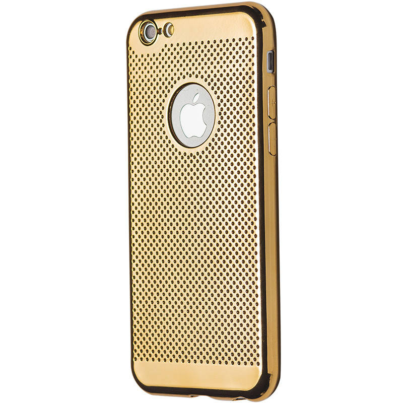 

Накладка силикон хром Перфорация для Apple iPhone 6 / 6S (gold), Золотистый